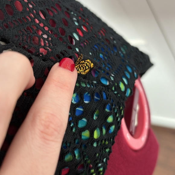 Mesh One Piece Aqua Rose Swimsuit - Picture 4 of 10